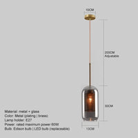 Suspension moderne nordique avec abat-jour en verre décoratif. | Marco Lucetti A fumé / Blanc chaud