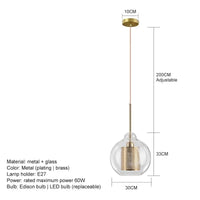 Suspension moderne nordique avec abat-jour en verre décoratif. | Marco Lucetti B clair 30CM / Blanc chaud