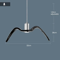 Suspension Moderne Oiseau Mouettes | Marco Lucetti A noir / Blanc chaud