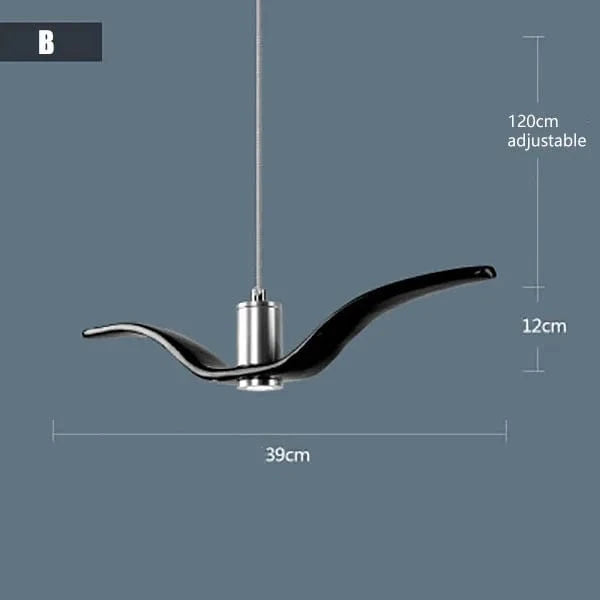 Suspension Moderne Oiseau Mouettes | Marco Lucetti B Noir / Blanc chaud