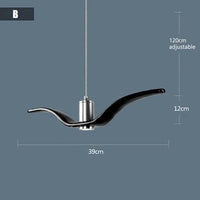 Suspension Moderne Oiseau Mouettes | Marco Lucetti B Noir / Blanc chaud