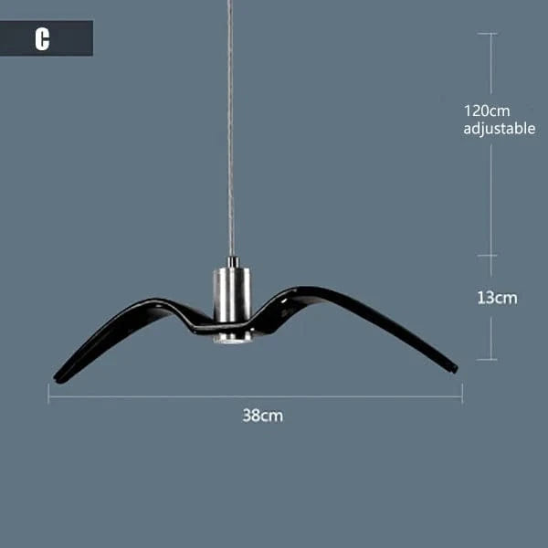 Suspension Moderne Oiseau Mouettes | Marco Lucetti C Noir / Blanc chaud