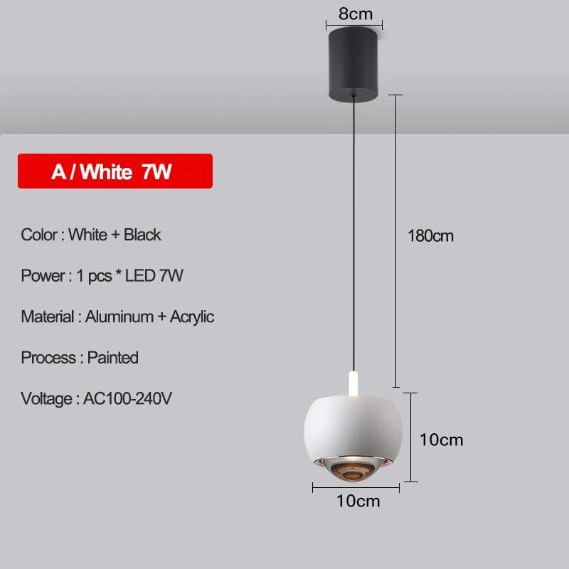 Suspension moderne pour chambre: Découvrez notre collection tendance! | Marco Lucetti A-Blanc 7W / Blanc froid