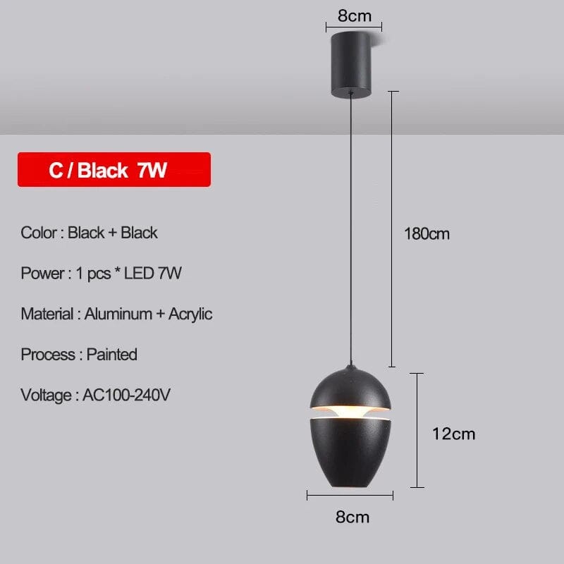 Suspension moderne pour chambre: Découvrez notre collection tendance! | Marco Lucetti C-Noir 7W / Blanc froid