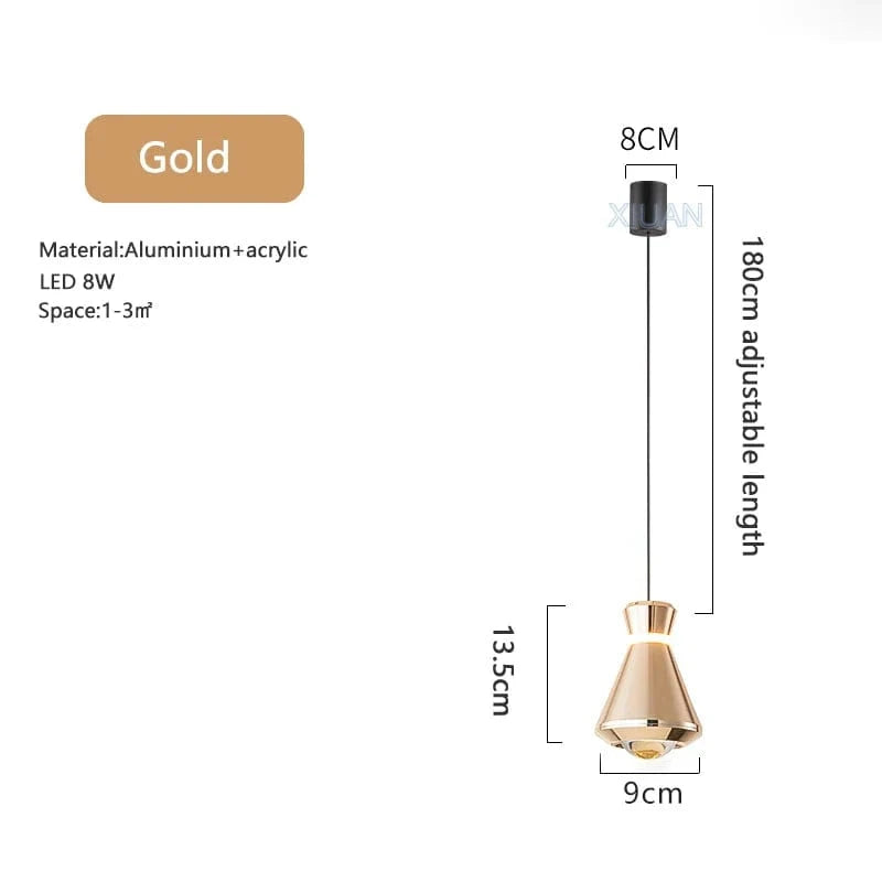 Suspension Moderne pour Tout Espace | Marco Lucetti Or / Pas de commutateur / Lumière blanche
