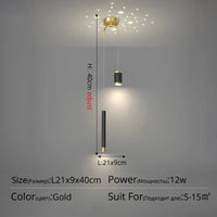 Suspension moderne pour un ciel étoilé parfait | Marco Lucetti Style doré A / Intensité variable avec télécommande