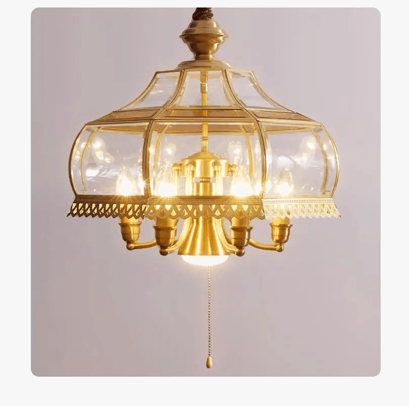 Suspension moderne rétro en bronze et verre nordique. | Marco Lucetti P50cm H48cm