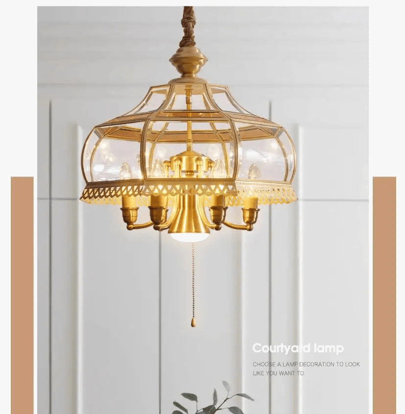 Suspension moderne rétro en bronze et verre nordique. | Marco Lucetti P50cm H48cm