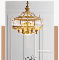 Suspension moderne rétro en bronze et verre nordique. | Marco Lucetti P50cm H48cm