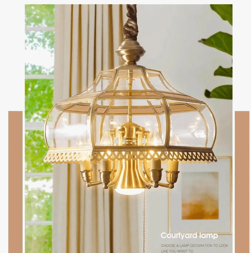 Suspension moderne rétro en bronze et verre nordique. | Marco Lucetti P50cm H48cm