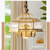 Suspension moderne rétro en bronze et verre nordique. | Marco Lucetti P50cm H48cm