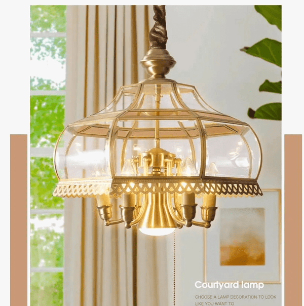 Suspension moderne rétro en bronze et verre nordique. | Marco Lucetti P50cm H48cm