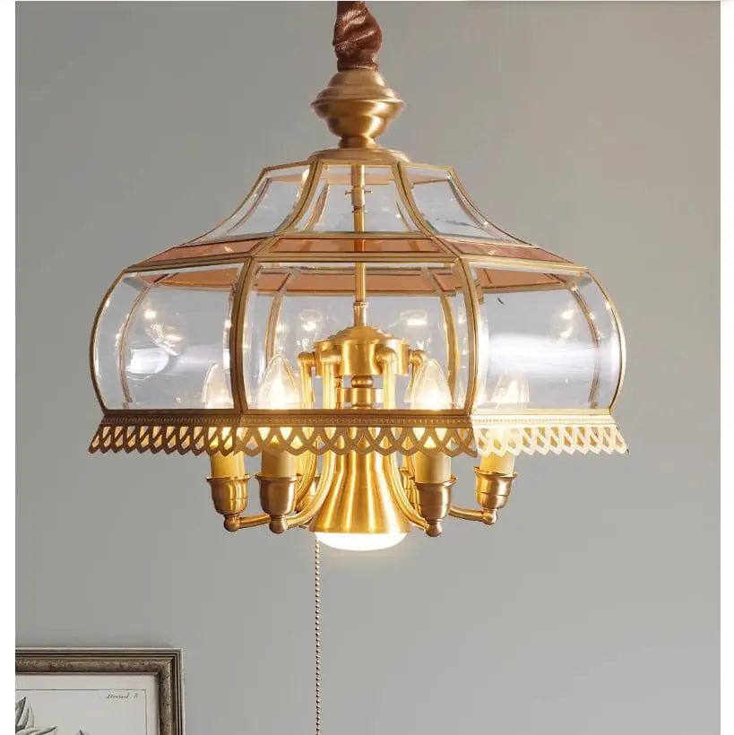 Suspension moderne rétro en bronze et verre nordique. | Marco Lucetti P50cm H48cm