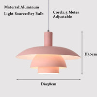 Suspension moderne UFO dégradé réglable du milieu du siècle | Marco Lucetti Rose Dia38cm / Blanc froid 6000K