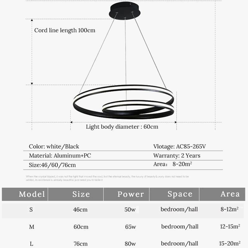Suspensions LED Noir et Blanc