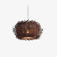 Suspension « Nid d'Oiseau Rattan » | Marco Lucetti Marron foncé / 30cm