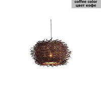 Suspension « Nid d'Oiseau Rattan » | Marco Lucetti Marron foncé / 40cm