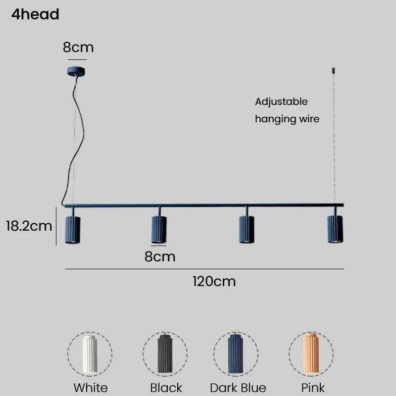 Suspension Nordic élégante | Marco Lucetti 4 têtes / Blanc / Blanc chaud