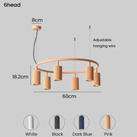 Suspension Nordic élégante | Marco Lucetti 6 têtes / Blanc / Blanc chaud