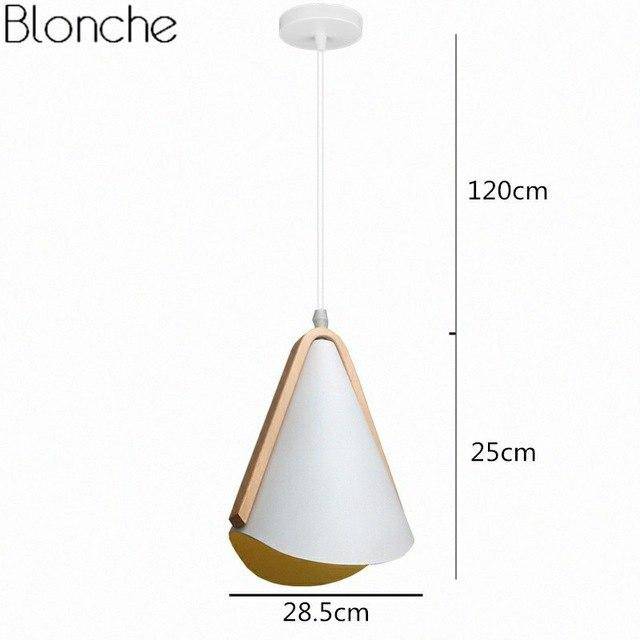 Suspension Nordic en métal blanc et bois | Marco Lucetti 1 lampe