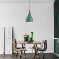 Suspension Nordic en métal coloré avec baton en bois LED | Marco Lucetti