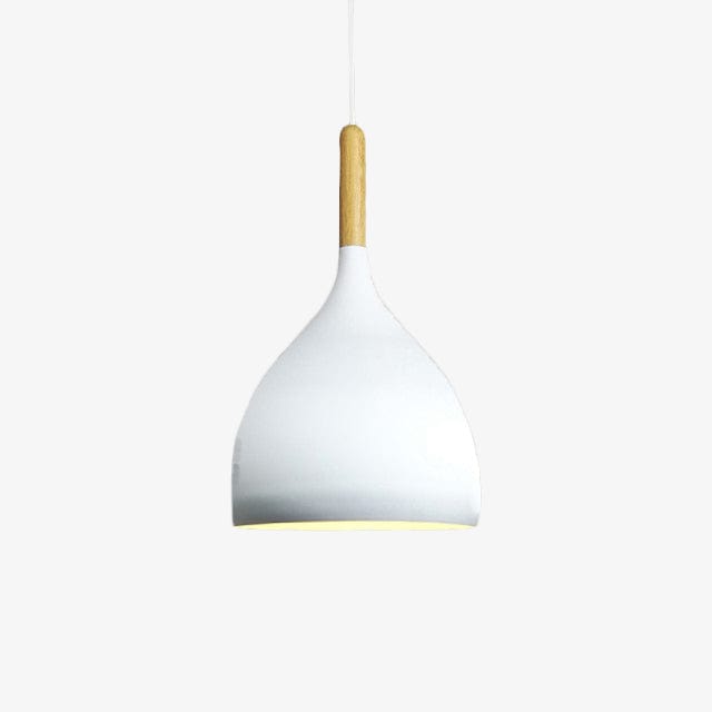 Suspension Nordic en métal coloré avec baton en bois LED | Marco Lucetti A / Blanc