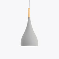 Suspension Nordic en métal coloré avec baton en bois LED | Marco Lucetti A / Gris