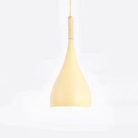 Suspension Nordic en métal coloré avec baton en bois LED | Marco Lucetti A / Jaune
