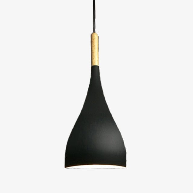 Suspension Nordic en métal coloré avec baton en bois LED | Marco Lucetti A / Noir
