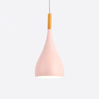 Suspension Nordic en métal coloré avec baton en bois LED | Marco Lucetti A / Rose
