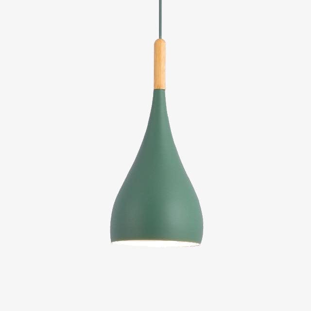 Suspension Nordic en métal coloré avec baton en bois LED | Marco Lucetti A / Vert