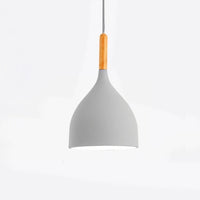 Suspension Nordic en métal coloré avec baton en bois LED | Marco Lucetti B / Gris