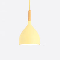 Suspension Nordic en métal coloré avec baton en bois LED | Marco Lucetti B / Jaune