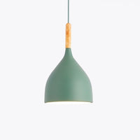 Suspension Nordic en métal coloré avec baton en bois LED | Marco Lucetti B / Vert