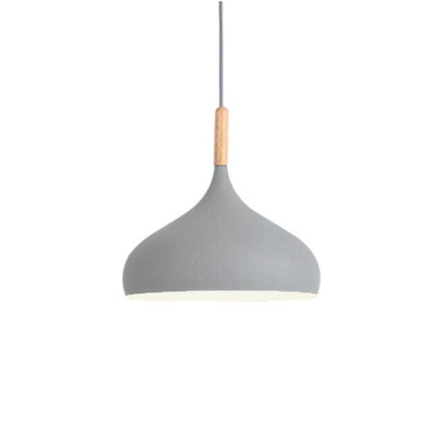 Suspension Nordic en métal coloré avec baton en bois LED | Marco Lucetti C / Gris