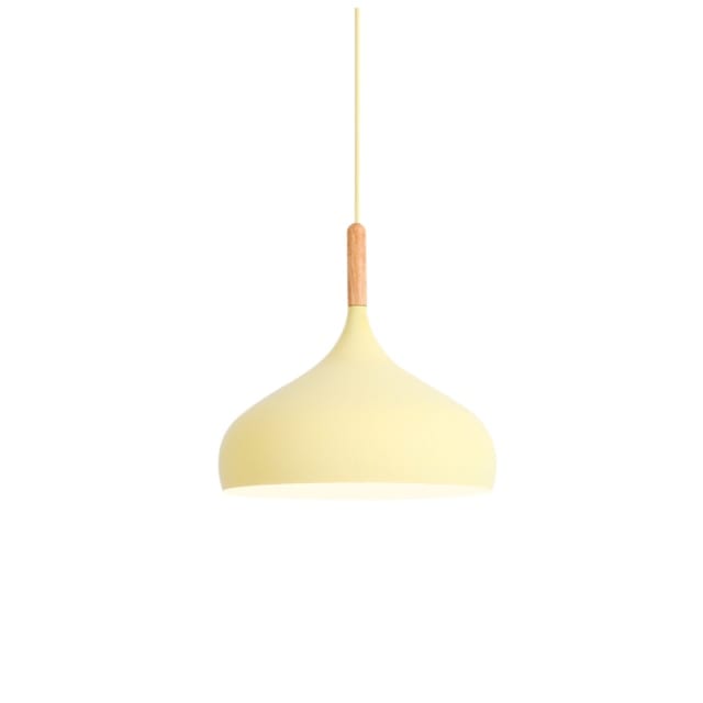 Suspension Nordic en métal coloré avec baton en bois LED | Marco Lucetti C / Jaune