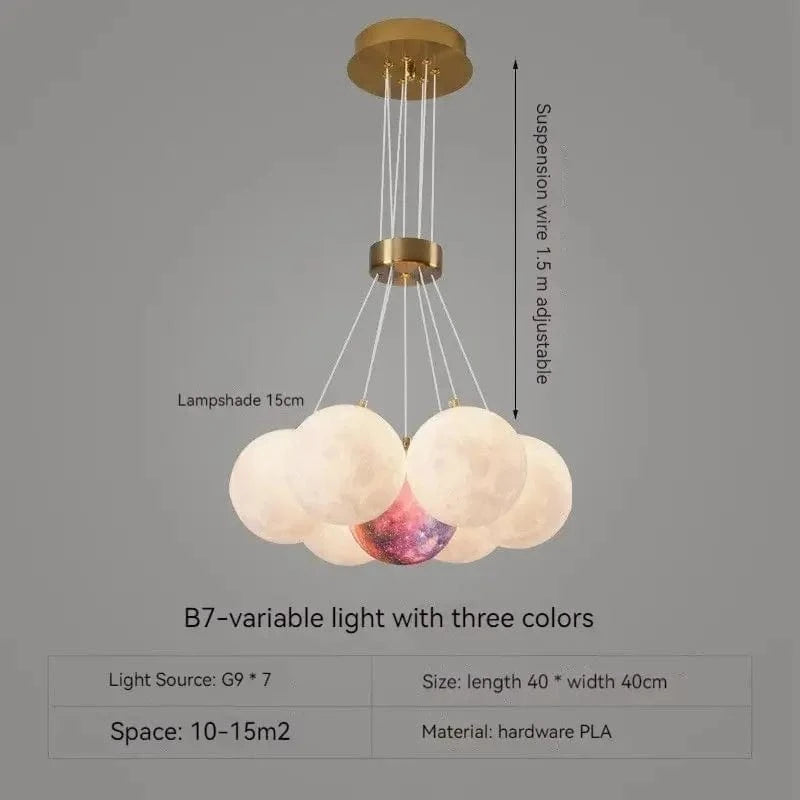 Suspension Nordic Flower Acrylic Pine LED - Éclairage Intérieur pour Salon Chambre Enfants | Marco Lucetti Boule de lune 40cm