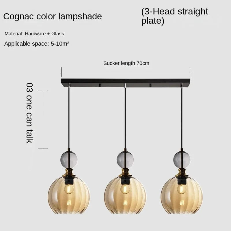 Suspension Nordica Coloré - Déco Maison | Marco Lucetti Cognac 3 têtes