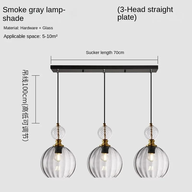 Suspension Nordica Coloré - Déco Maison | Marco Lucetti Gris fumé 3 têtes