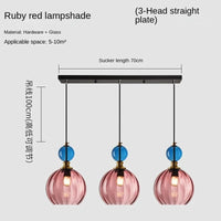 Suspension Nordica Coloré - Déco Maison | Marco Lucetti Rouge rubis 3 têtes