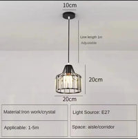 Suspension Nordik Design en Métal et Verre | Marco Lucetti Noir 20CM / Blanc froid