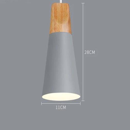Suspension Nordik en métal coloré et bois | Marco Lucetti B - Gris