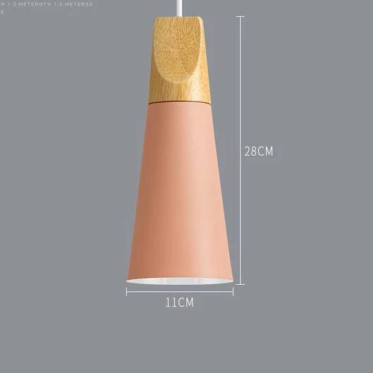 Suspension Nordik en métal coloré et bois | Marco Lucetti B - Rose