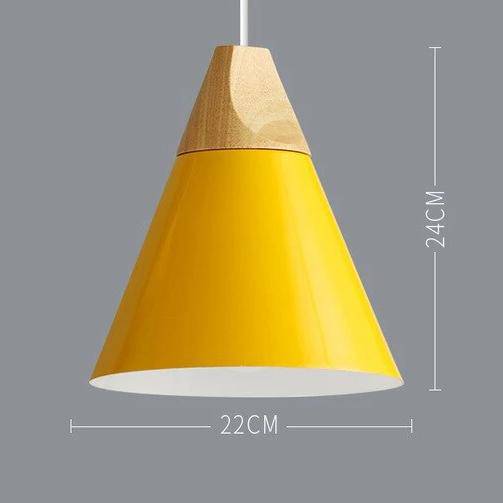 Suspension Nordik en métal coloré et bois | Marco Lucetti C - Jaune