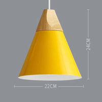 Suspension Nordik en métal coloré et bois | Marco Lucetti C - Jaune