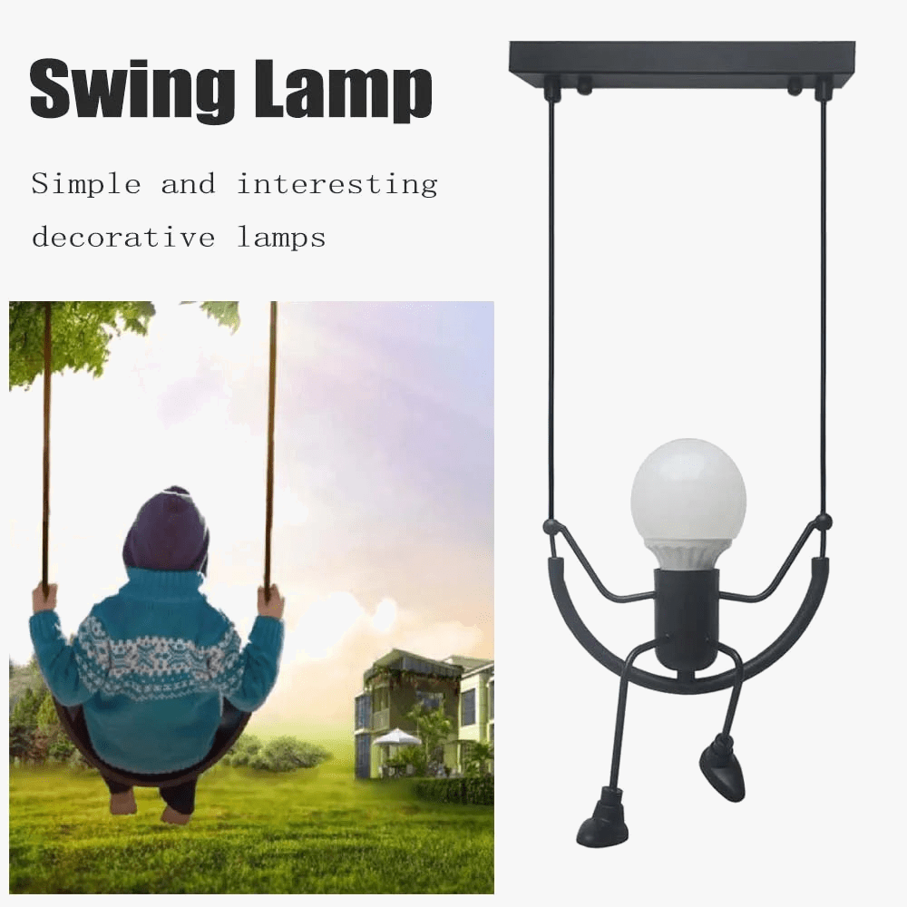 Suspension nordique "Araignée Swing" lampe suspendue en fer - Éclairage LED pour chambre d'enfants et café-bar | Marco Lucetti