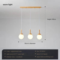 Suspension Nordique Atmosphérique Chinoise à Trois Têtes Luminaire de Cuisine Moderne Simple Bar Personnalisé | Marco Lucetti Wa 3tête 50cm
