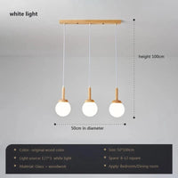 Suspension Nordique Atmosphérique Chinoise à Trois Têtes Luminaire de Cuisine Moderne Simple Bar Personnalisé | Marco Lucetti Wh 3tête 50cm