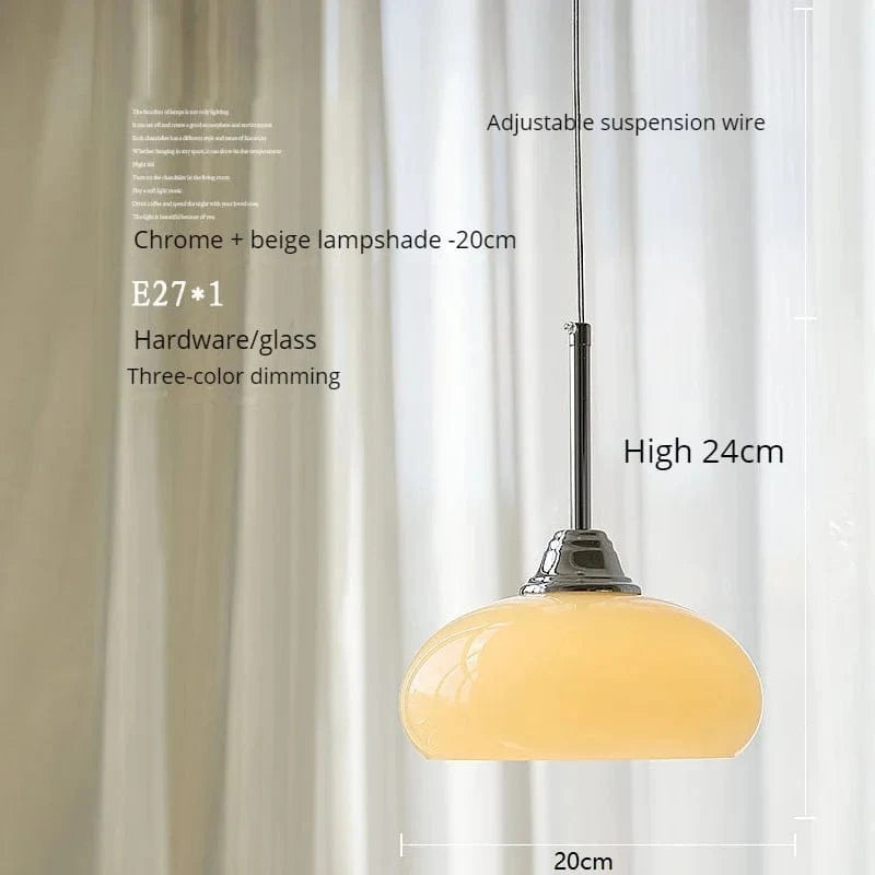 Suspension Nordique Bauhaus Moderne pour Décoration Intérieure. | Marco Lucetti Teinte chrome-beige / Blanc chaud