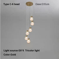 Suspension Nordique Comptoir Allée Salle à Manger Fenêtre Chambre Moderne - Luxe Simple & Élégant | Marco Lucetti Tête C-6 / Lumière tricolore